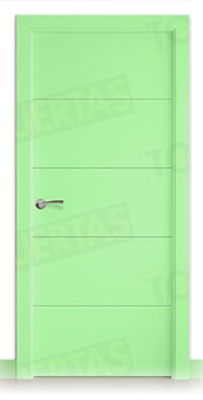 Puerta Block Maciza Lacada RAL Verde Blanquecino 6019 Mod. Dakar