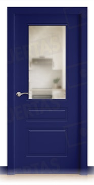 Puerta Block Maciza Lacada RAL Azul Señales 5005 Mod. Kyoto V1