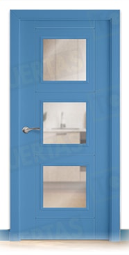Puerta Block Maciza Lacada RAL Azul Luminoso 5012 Mod. Tailandia BV3