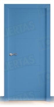Puerta Block Maciza Lacada RAL Azul Luminoso 5012 Mod. Tailandia