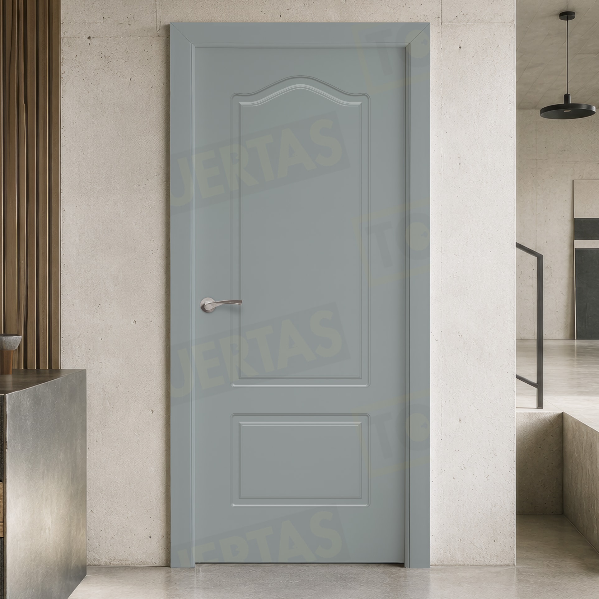 Puerta Block Maciza Lacada RAL Gris Plata 7001 Mod. Togo
