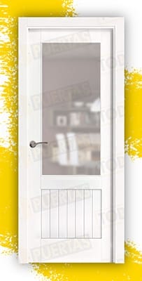 Puerta Block Madera Maciza Mod. Tarancón ZV1 Lacada en Blanco